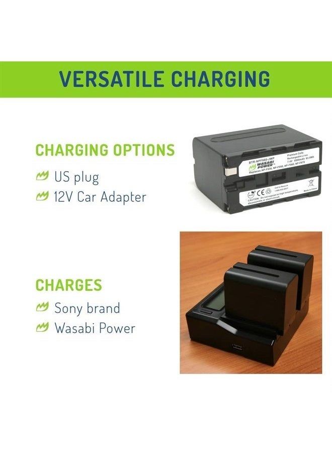 Wasabi Power - Battery (2-Pack) and Dual Charger for Sony NP-F950, NP-F960, NP-F970, NP-F975 (L Series) - Image 1