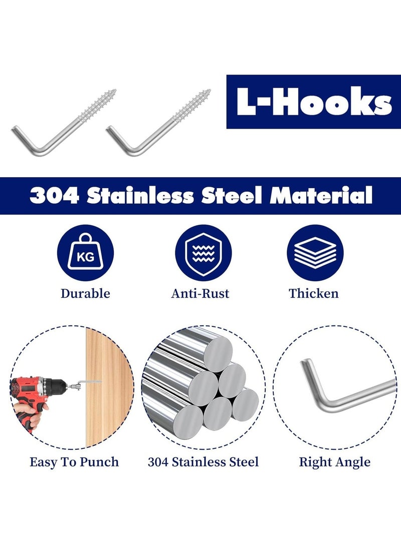 ستارك خطافات ستارك على شكل حرف L، 144 قطعة من خطافات التثبيت على الحائط بزاوية قائمة للتعليق - Image 2