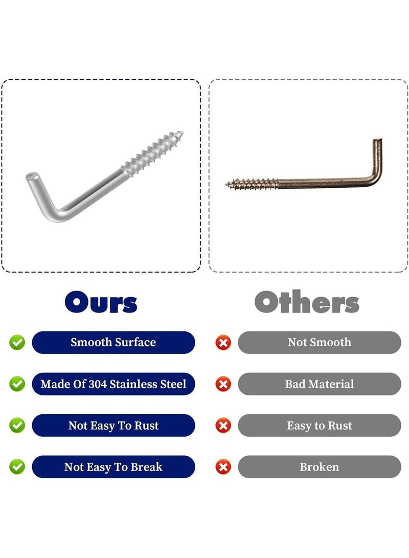ستارك خطافات ستارك على شكل حرف L، 144 قطعة من خطافات التثبيت على الحائط بزاوية قائمة للتعليق - Image 3