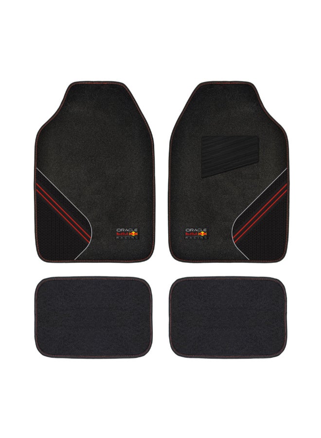 Red Bull 4-Piece Oracle Racing Gripped Back Universal Car Mats Black and Red 65 x 5 x 43 cm RBCM004BR - Image 1