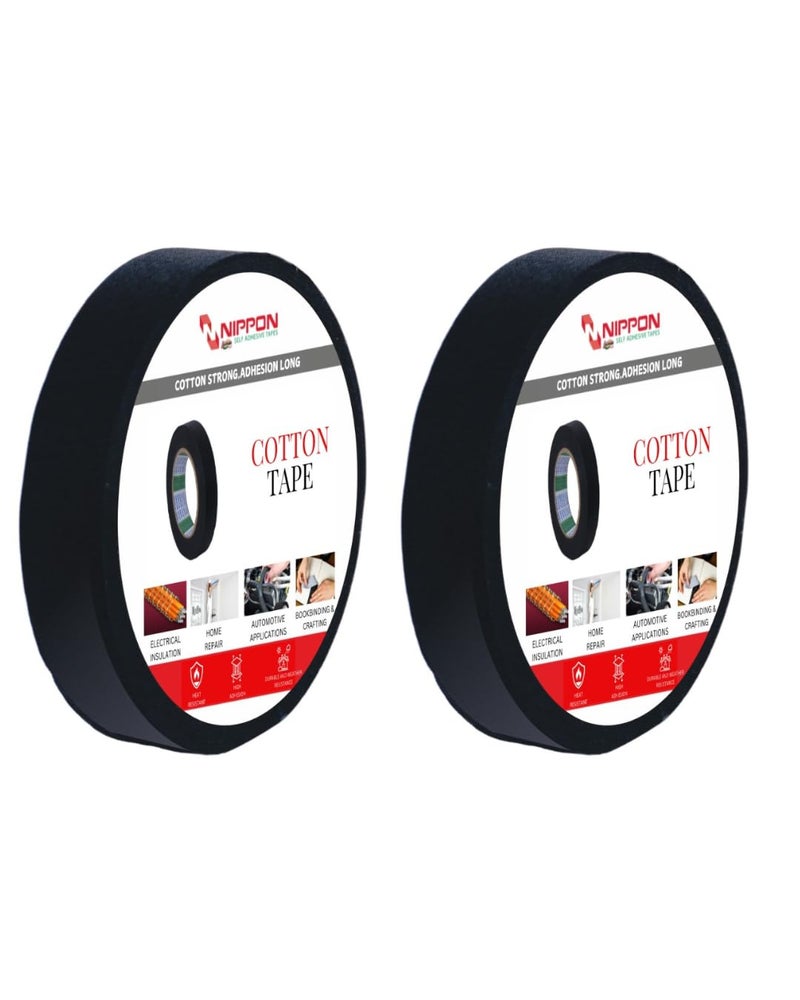 Nippon Cotton Tape – Durable, Heat-Resistant Cloth Tape for Insulation, Binding, and Electrical Wrapping! Pack of 2 - Image 1