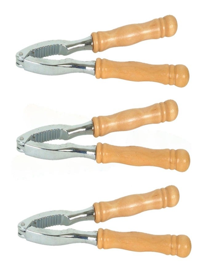 TrueCraftware مجموعة أدوات تكسير جراد البحر من ترو كرافت وير - 6 بوصات، مصنوعة من المعدن المتين، بمقابض خشبية، 3 قطع - أدوات تكسير أرجل السلطعون، أدوات تكسير المكسرات، أدوات تكسير المحار وجراد البحر وأرجل السلطعون. - Image 1