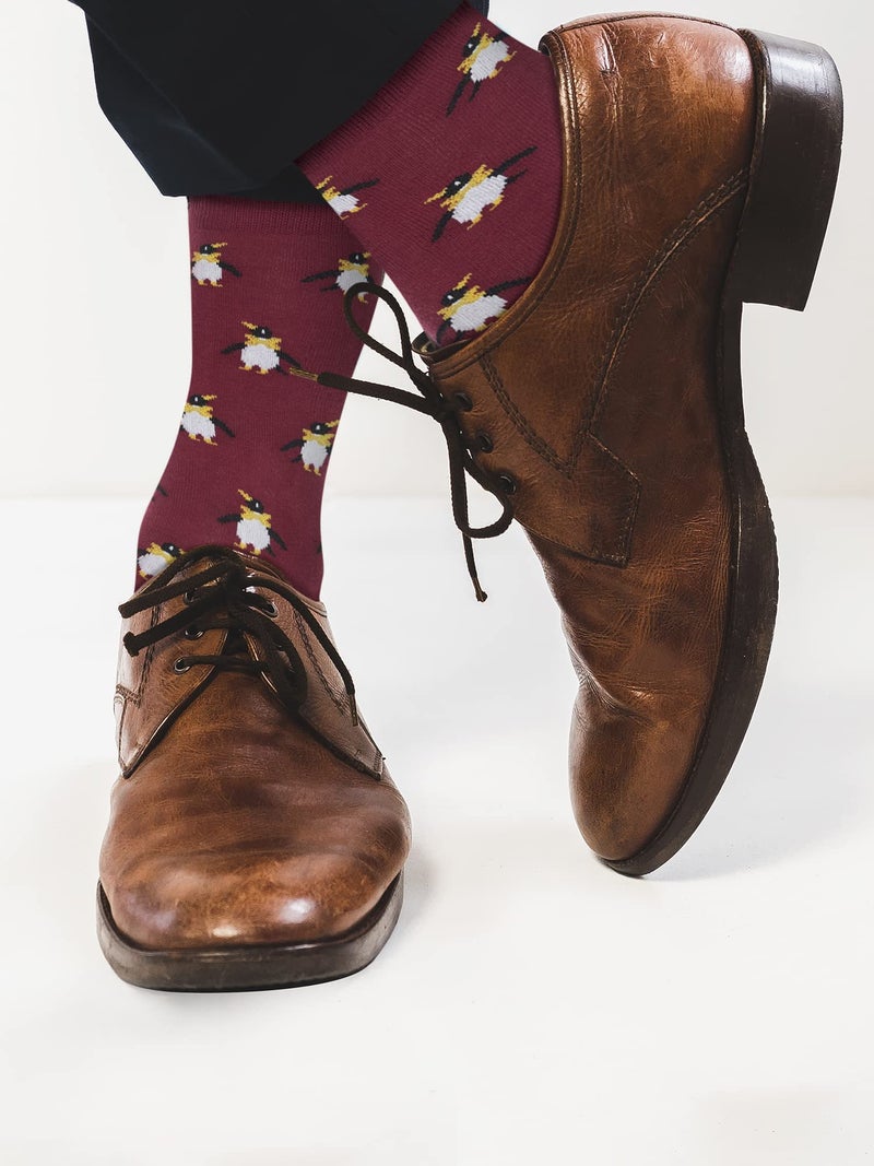 YEJIMONG Men’s Fun Animal Patterned Dress Socks - Cotton Funny and Novelty Casual Crew Socks 12 Pack (Shoe Size 9-12) (Animal Pattern - 12 Pairs) - Image 5