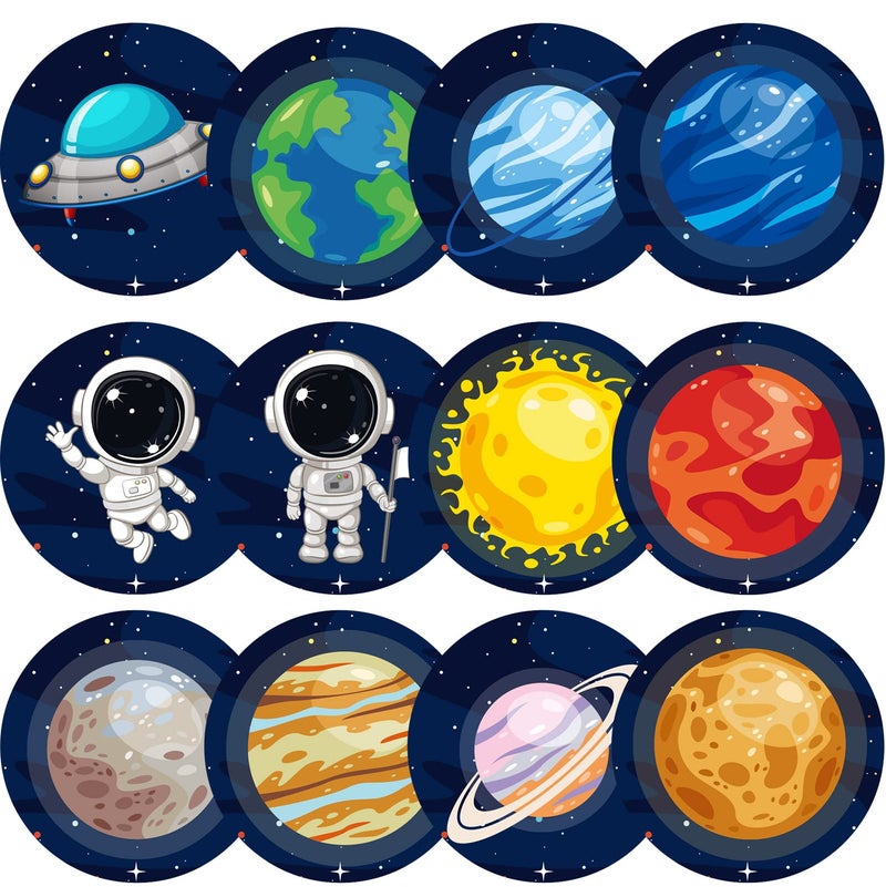 Chinco 120 Pcs Pee Targets for Boys Training Toilet Tinkle Flushable Paper Stickers You Pee on Boys Potty Training Targets Potty Aids Flushable Chart for Toddlers Use(Space Style) - Image 1