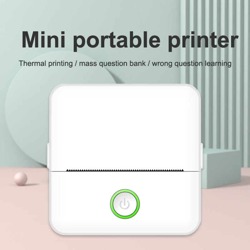 Mini Thermal Sticker Printer Machine Inkless Portable Thermal Printer BT Wireless Portable Phone Printer Sticky Note Printer for Notes Compatible with iOS/Android White - Image 3