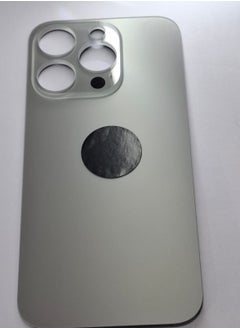 Replacement glass back for iPhone 15 Pro, titanium, gray color