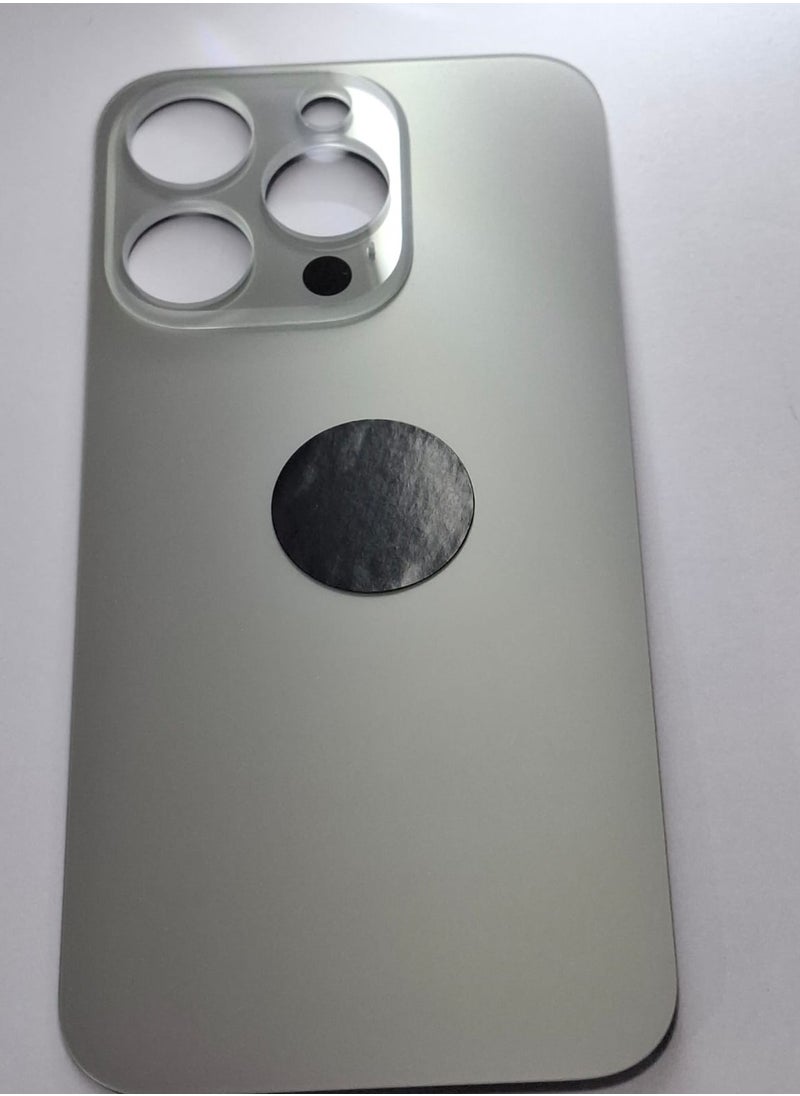 Generic - Replacement glass back for iPhone 15 Pro, titanium, gray color - Image 1