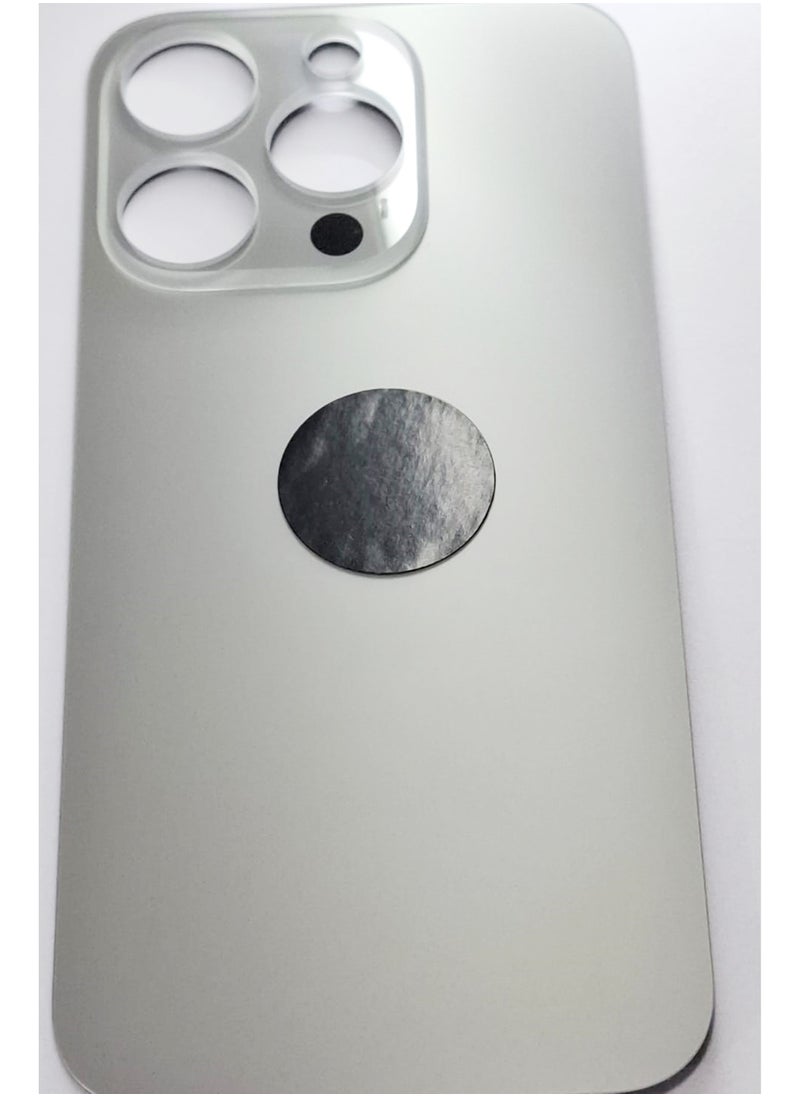 Generic - Replacement glass back for iPhone 15 Pro, titanium, gray color - Image 1