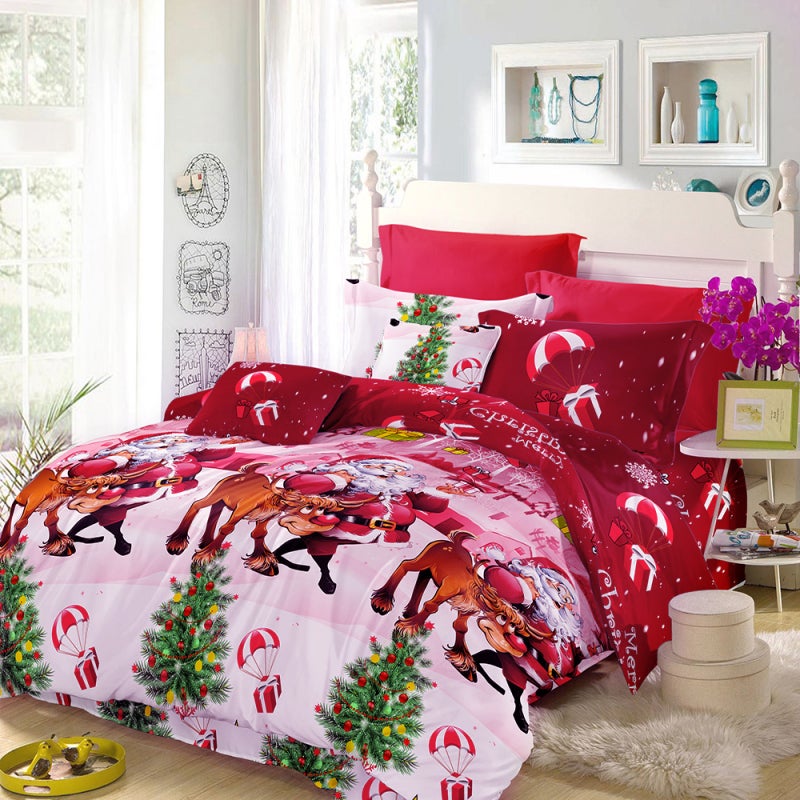 Christmas Bedding: Twin Size Multicolor Polyester Fiber - Skin-friendly Soft Smooth 3D Pattern Christmas Duvet for Kids Room Guest Room Master Room Holiday Decor - Image 3