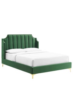 A to Z Furniture سرير دانييلا معنقدة بحجم كينغ مقاس 180x200 سم باللون الأخضر  - Image 2