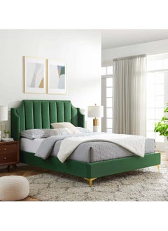 A to Z Furniture سرير دانييلا معنقدة بحجم كينغ مقاس 180x200 سم باللون الأخضر  - Image 5