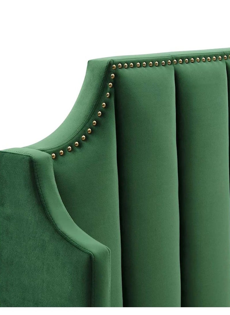 A to Z Furniture Daniella Channel Tufted Bed 180x200cm King size Bed in Green Color  - Image 4