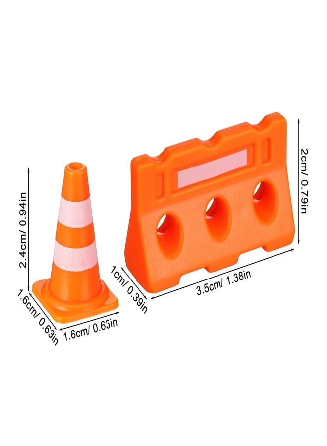 balacoo Mini Traffic Cones and Mini Traffic Fence Set 24 Pcs Plastic Roadblock Toy for Kids Signs Toy for Safety Learning Creative Road and Parking Lot Play - Image 4