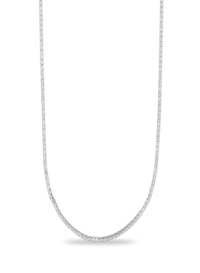 GLD Micro Tennis Chain Necklace for Men and Women - 18", 14K White Gold-Plated Chain with Premium Travel Pouch - Snatch-Proof Clasp, Sweat-Proof, Fade-Resistant - Lifetime Quality, Designed in Miami - Image 1