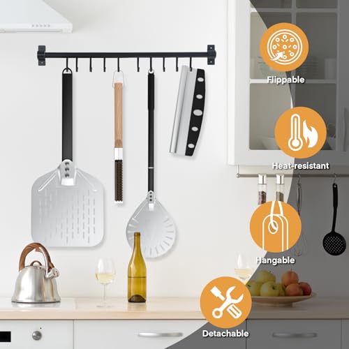 MYSWEETY 4-Piece Pizza Oven Accessories Kit, Includes 12 Inch Perforated Pizza Peel, 9 Inch Round Pizza Turning Peel, Oven Brush with Scraper and Rocker Cutter, Pizza Spatula Paddle Set for Home Pizza Making - Image 5