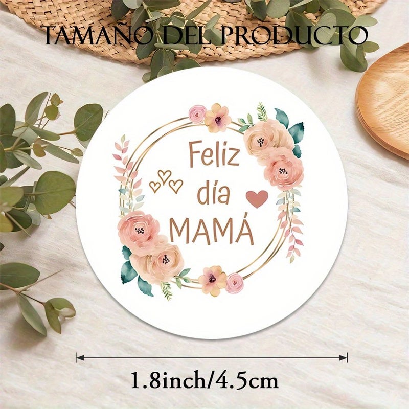 80pcs Light Pink Roses with Golden Details Heart Circle Stickers Mother Day Gift - Image 4