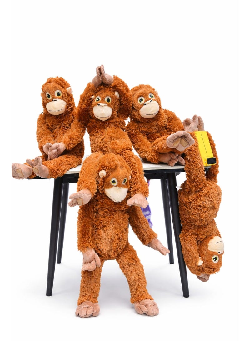 Rakzai Cute Monkey Plush Toy for Kids | Soft & Huggable Stuffed Animal | Hanging Orangutan Doll | Perfect Gift for Boys & Girls ( 1 Pack ) - Image 3