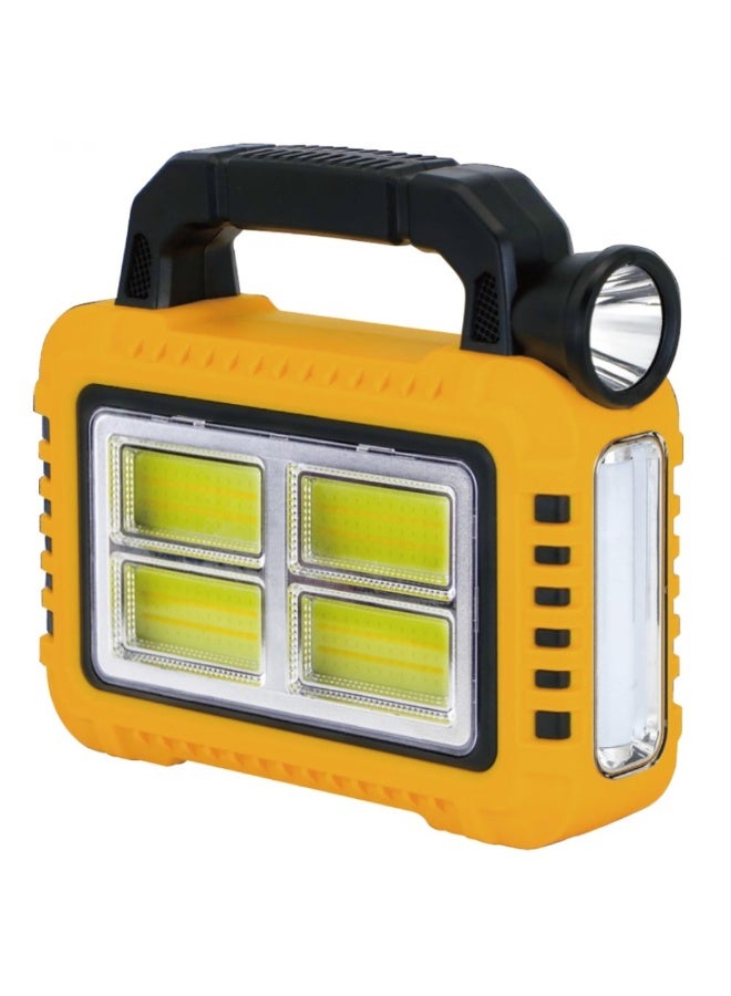 DANUBE HOME Milano Solar Rechargeable Cob Work Light With Usb - Yellow| Portable & Energy-Efficient Solar Floor Lamp| Durable Plastic Lights| Indoor/Outdoor Lighting For Home, Camping & Emergency Use - 20X7X19Cm 