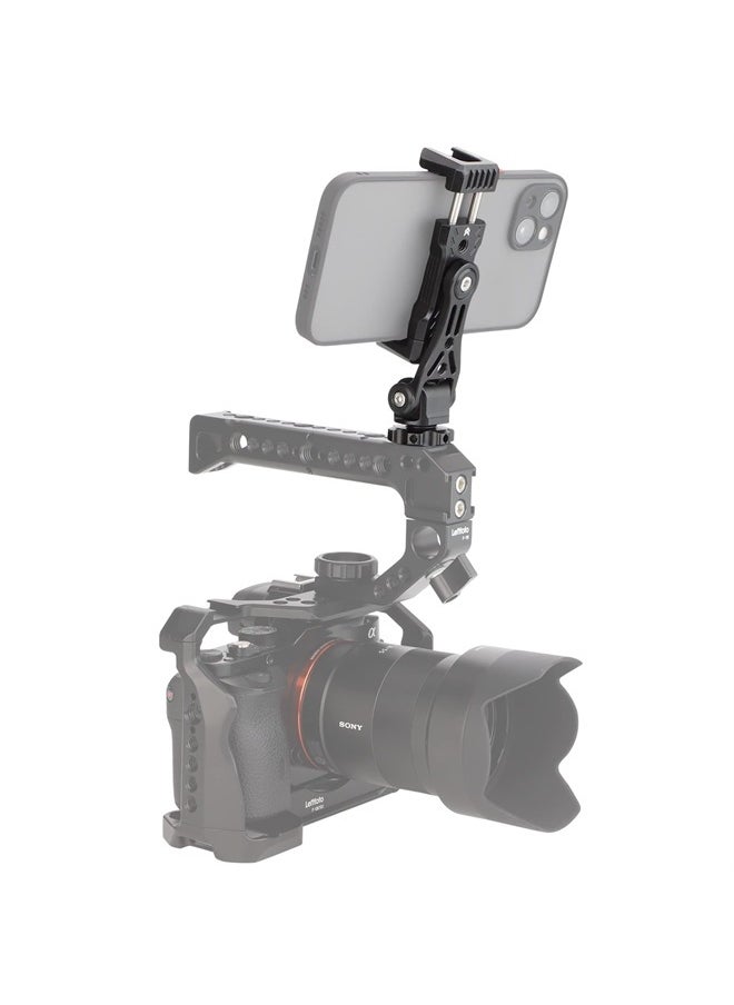 Leftfoto - LEFTFOTO Multifunctional Universal Aluminum Phone Mount Adapter,Phone Tripod Mount with Cold Shoe & 1/4" Thread,Phone Holder Fit for Smartphone, iPhone, Cell Phone - Image 1