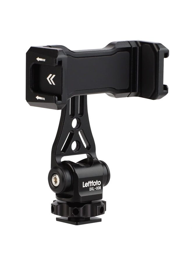 Leftfoto - LEFTFOTO Multifunctional Universal Aluminum Phone Mount Adapter,Phone Tripod Mount with Cold Shoe & 1/4" Thread,Phone Holder Fit for Smartphone, iPhone, Cell Phone - Image 1
