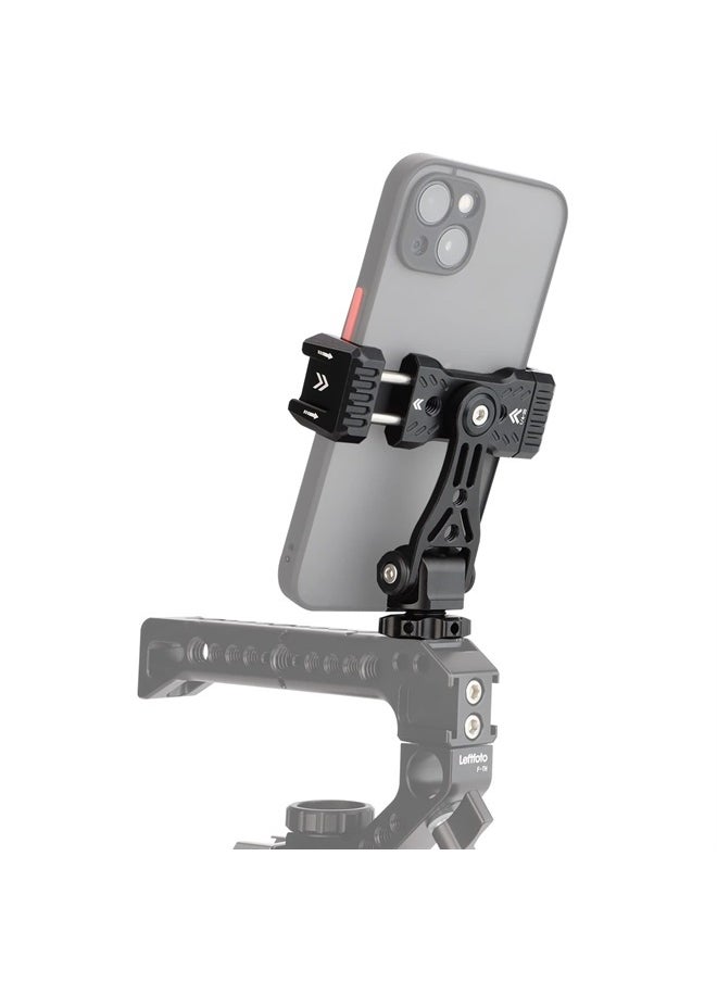 Leftfoto - LEFTFOTO Multifunctional Universal Aluminum Phone Mount Adapter,Phone Tripod Mount with Cold Shoe & 1/4" Thread,Phone Holder Fit for Smartphone, iPhone, Cell Phone - Image 1
