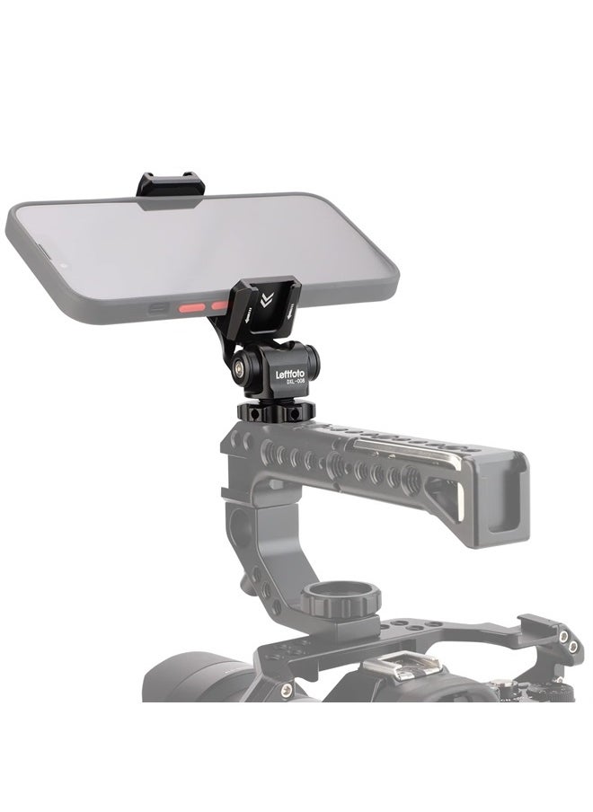 Leftfoto - LEFTFOTO Multifunctional Universal Aluminum Phone Mount Adapter,Phone Tripod Mount with Cold Shoe & 1/4" Thread,Phone Holder Fit for Smartphone, iPhone, Cell Phone - Image 1