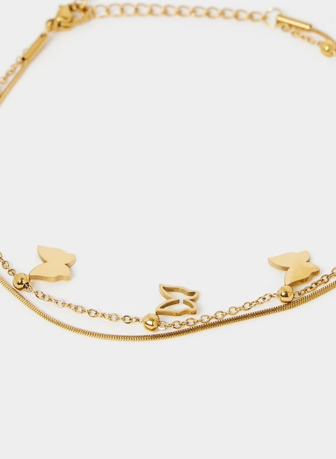 Styli Butterfly Drop Double Anklet  - Image 3