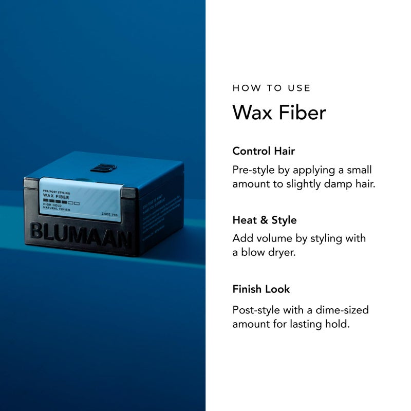 BluMaan Wax Fiber For Men - Adds Volume & Controls Hair All Day Hold - Natural Finish For All Hair Types - Original Styling Meraki - Image 5
