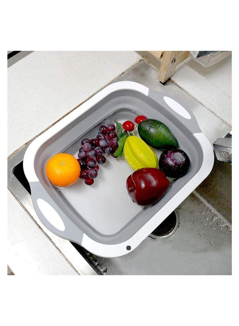 ELTRAZONE Cutting Chopping Board/Washing Bowl Fruit Vegetable Basket Multipurpose Random Color 3 in 1 Chopping Board - Image 3