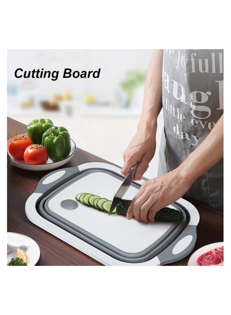 ELTRAZONE Cutting Chopping Board/Washing Bowl Fruit Vegetable Basket Multipurpose Random Color 3 in 1 Chopping Board - Image 2