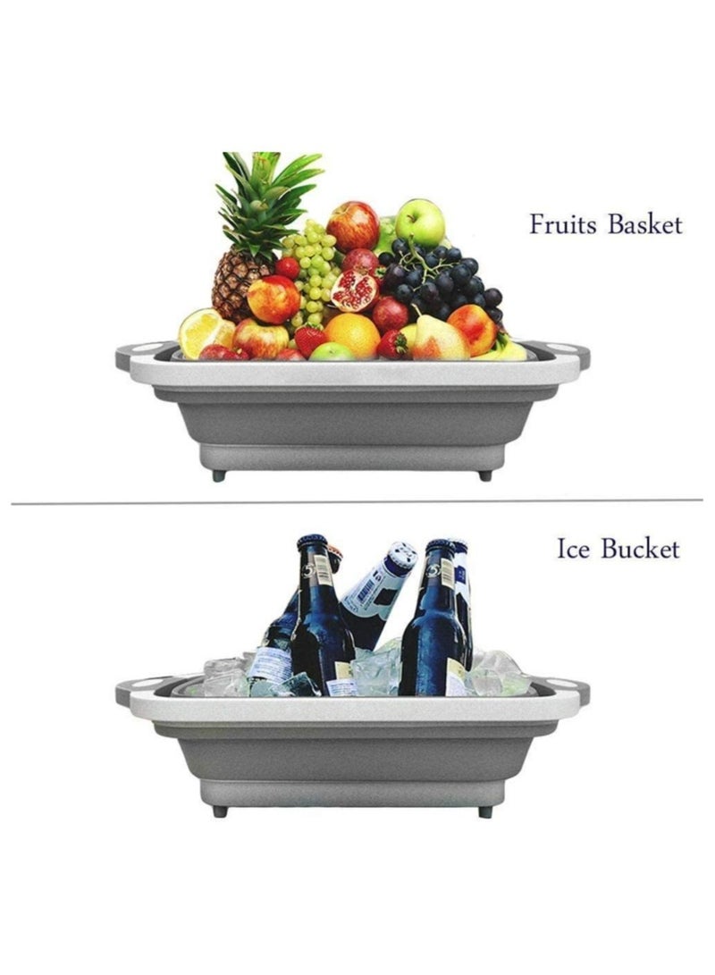 ELTRAZONE Cutting Chopping Board/Washing Bowl Fruit Vegetable Basket Multipurpose Random Color 3 in 1 Chopping Board - Image 5