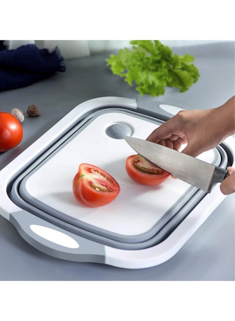 ELTRAZONE Cutting Chopping Board/Washing Bowl Fruit Vegetable Basket Multipurpose Random Color 3 in 1 Chopping Board - Image 1