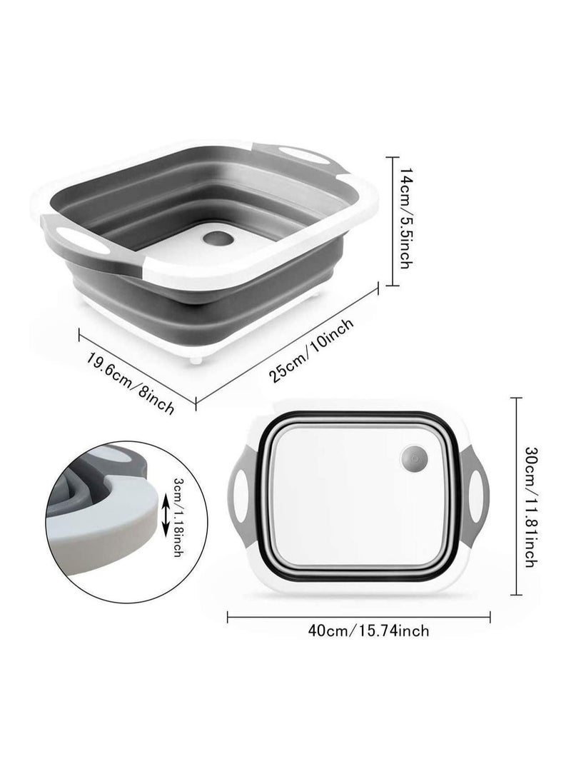 ELTRAZONE Cutting Chopping Board/Washing Bowl Fruit Vegetable Basket Multipurpose Random Color 3 in 1 Chopping Board - Image 4