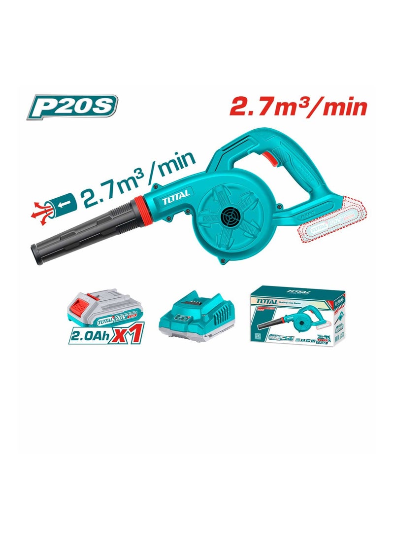 TOTAL Lithium-ion blower 20 V + battery + charger 