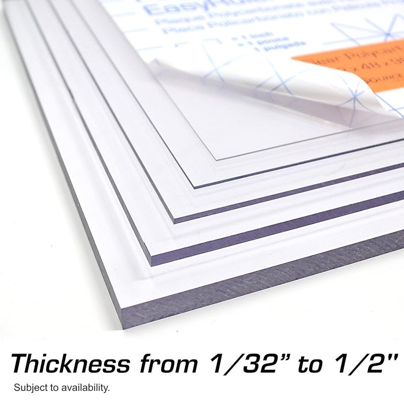Robosource Polycarbonate Clear Plastic Sheet 12" X 12" X 0.0625" (1/16") Exact with EasyRuler Film, Shatter Resistant, Easy to Cut, Bend, Mold Than Plexiglass. Window Panel, Industrial, Hobby, Home, DIY, Crafts. - Image 4
