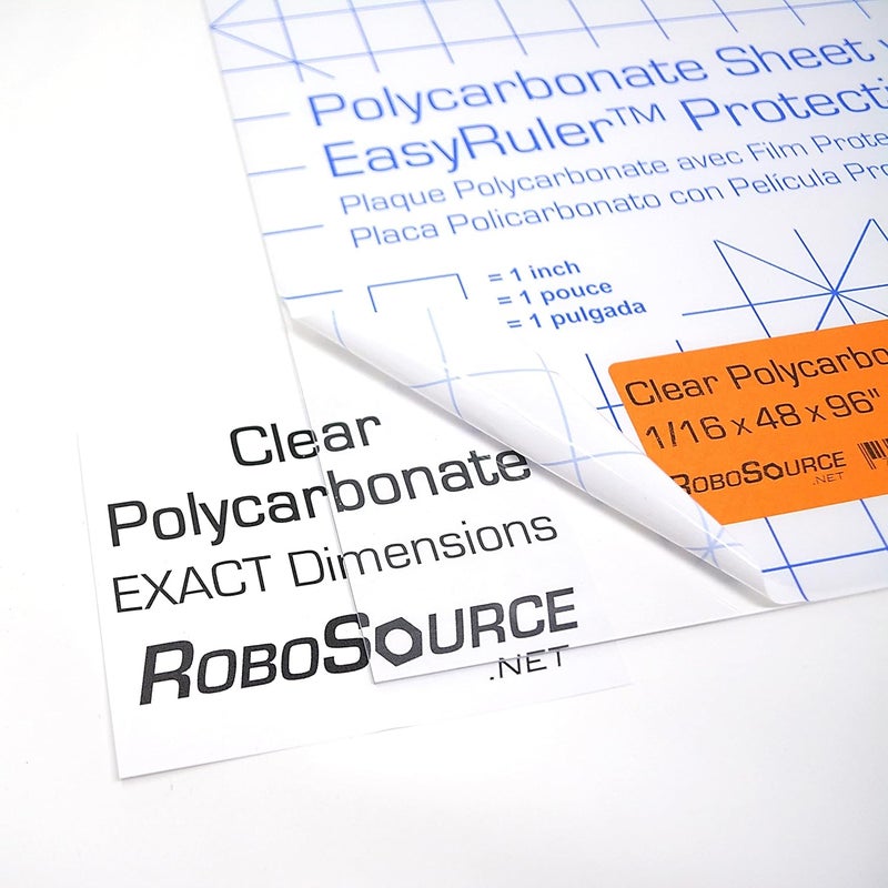 Robosource Polycarbonate Clear Plastic Sheet 12" X 12" X 0.0625" (1/16") Exact with EasyRuler Film, Shatter Resistant, Easy to Cut, Bend, Mold Than Plexiglass. Window Panel, Industrial, Hobby, Home, DIY, Crafts. - Image 3