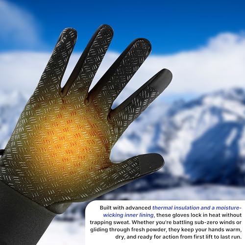 BADOWL Frost FIT Winter Gloves for Men & Women | Waterproof | Wind Resistant | Anti-Slip Palm | Touchscreen Compatible | Ideal for Sub-Zero Cold Weather Snow Outdoor Use (Black) - Image 5