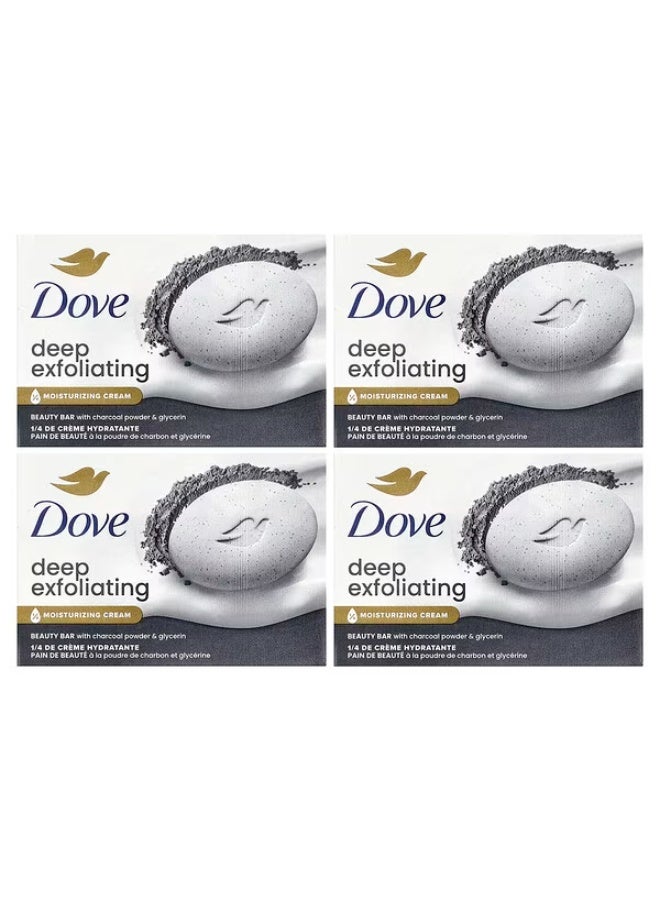 Dove, Deep Exfoliating Beauty Bar with Charcoal Powder & Glycerin, 4 Bars, 3.75 oz (106 g) Each