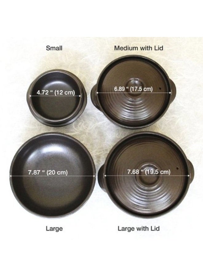 Crazy Korean Cooking (Medium with Lid 1000ml (4 cups)) - Stone Bowl (Dolsot), Sizzling Hot Pot for Bibimbap and Soup (Medium with Lid) - Premium Ceramic - Image 5