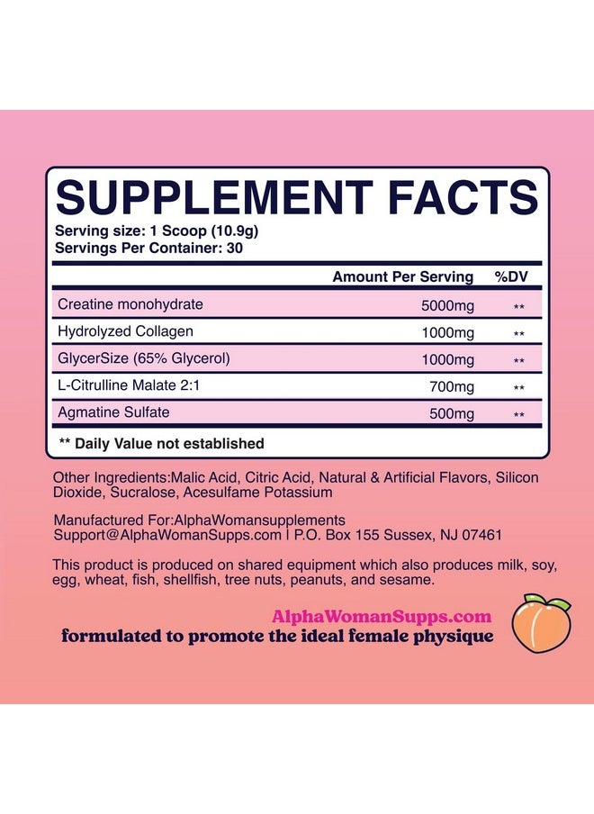 Health & Household - Booty Bliss • Creatine For Women • Pre Workout Women • Booty Builder • Keto Friendly • Collagen • Pump It Up For The Perfect Peach • 30 Srv-Sweet Peach Mango Flavor - Image 1