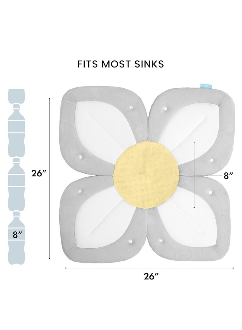كرسي استحمام للرضع للحوض حوض استحمام مشمس مزهر طي حوض استحمام للأطفال الرضع والضروريات، هدية للطفل يناسب معظم الأحواض - Image 3