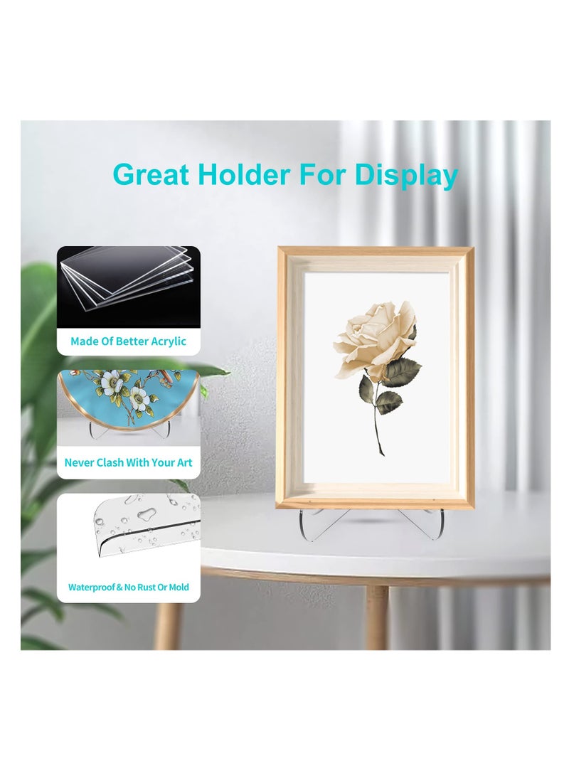 60-Degree Angle Acrylic Plate Stand, 3 inch 2PC Clear Acrylic Display Easel, Clear Tablet Holder for Displaying,3 H x 3.125 W x 2.5 D (4 Pack) - Image 3