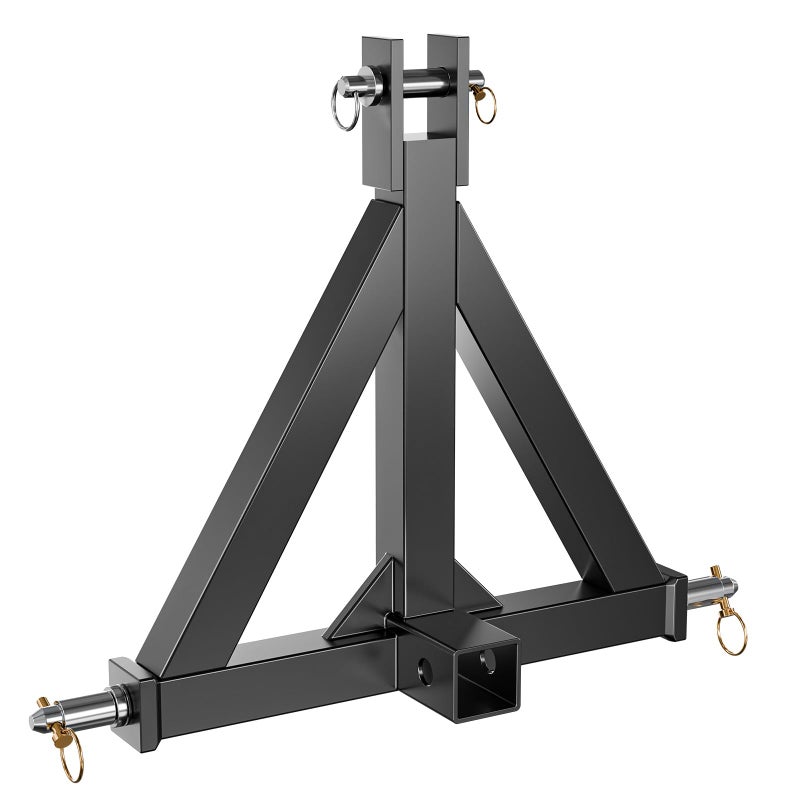 YZONA Tow Hitch 2 Inch, 3 Point Trailer Hitch with 2" Receiver, 3 Pt Tractor, Compatible with Category 1, John Deere, Kubota, Kioti, Yanmar, Cat, Tractor, Heavy Duty Quick Hitch Drawbar Adapter, Black - Image 1
