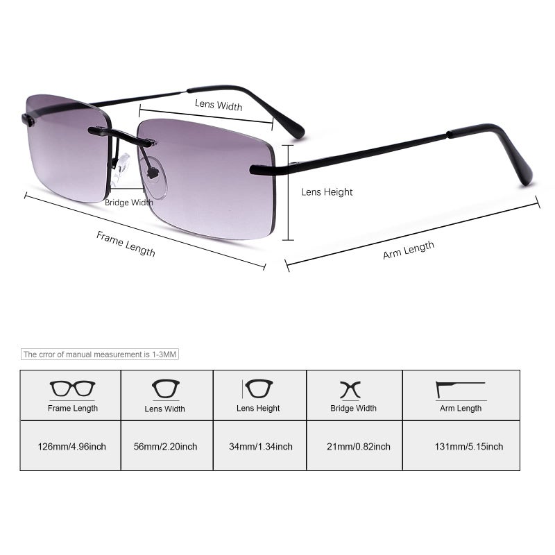 YIMI Full Lens Reading Glasses for Men Women Spring Hinge Anti Blue Light UV400 Protection Sun Readers Shades Tinted Glasses (Black, 1.50, multiplier_x) - Image 2
