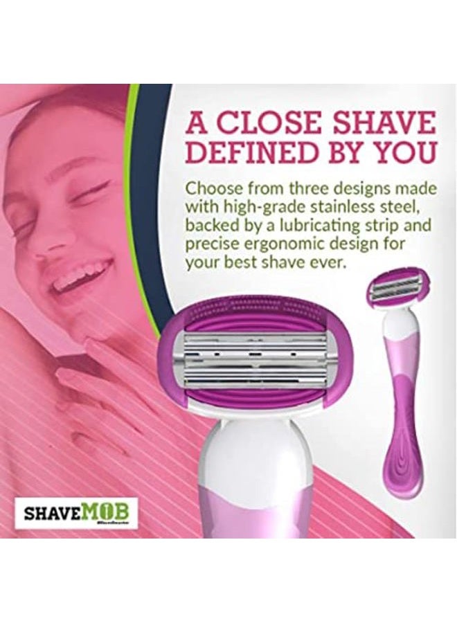 ShaveMOB 6-Blade Women's Razor Kit (Flex Head Handle + 24 Refills) - The Perfectionist Shaving Kit - Image 4