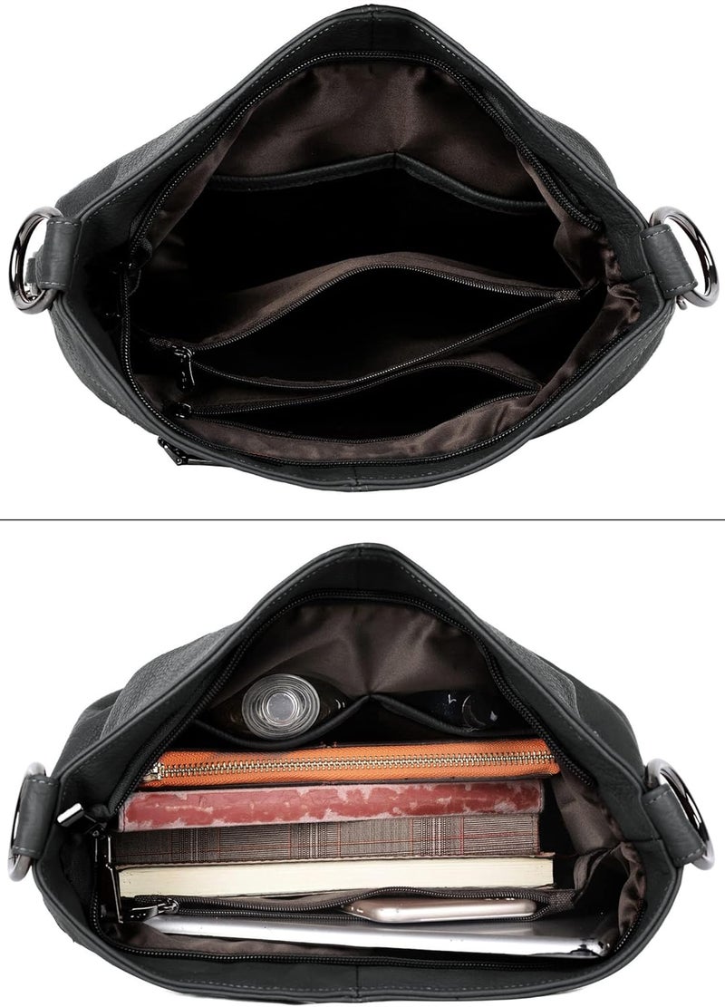 YALUXE Genuine Leather Shoulder Bags Stylish Hobo Handbags Purses Crossbody Bags for Women | Genuine Leather, Stylish - Image 4