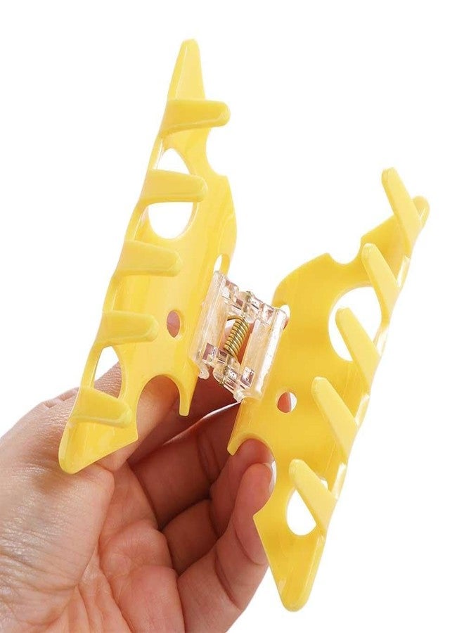 WinldMonmo Yellow Cheese Acetate Hair Claw, Cute Cheese Hair Clip, Triangle Hollow Hair Clips Food Shape Shark Clip for Women - Image 2
