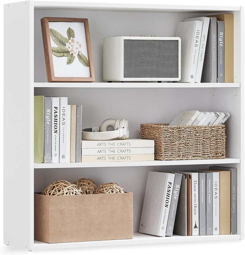 VASAGLE Custos Collection - Bookshelf, 3-Tier Bookcase, Book Shelf, Open Storage Shelf, 9.4 x 31.5 x 32 Inches, for Living Room, Home Office, Dinning Room, Cloud White - Image 1