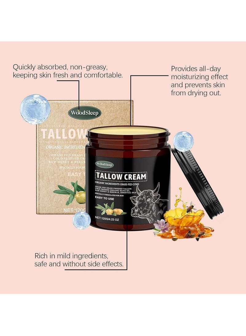 وودسليب كريم الشحم ، مرطب الوجه بلسم الشحم للوجه لتقليل الخطوط الدقيقة والتجاعيد ، بلسم الشحم الطبيعي مرطب بلسم الشحم ، العناية بالبشرة الحساسة للوجه الشحم (4.23 أوقية) - Image 2