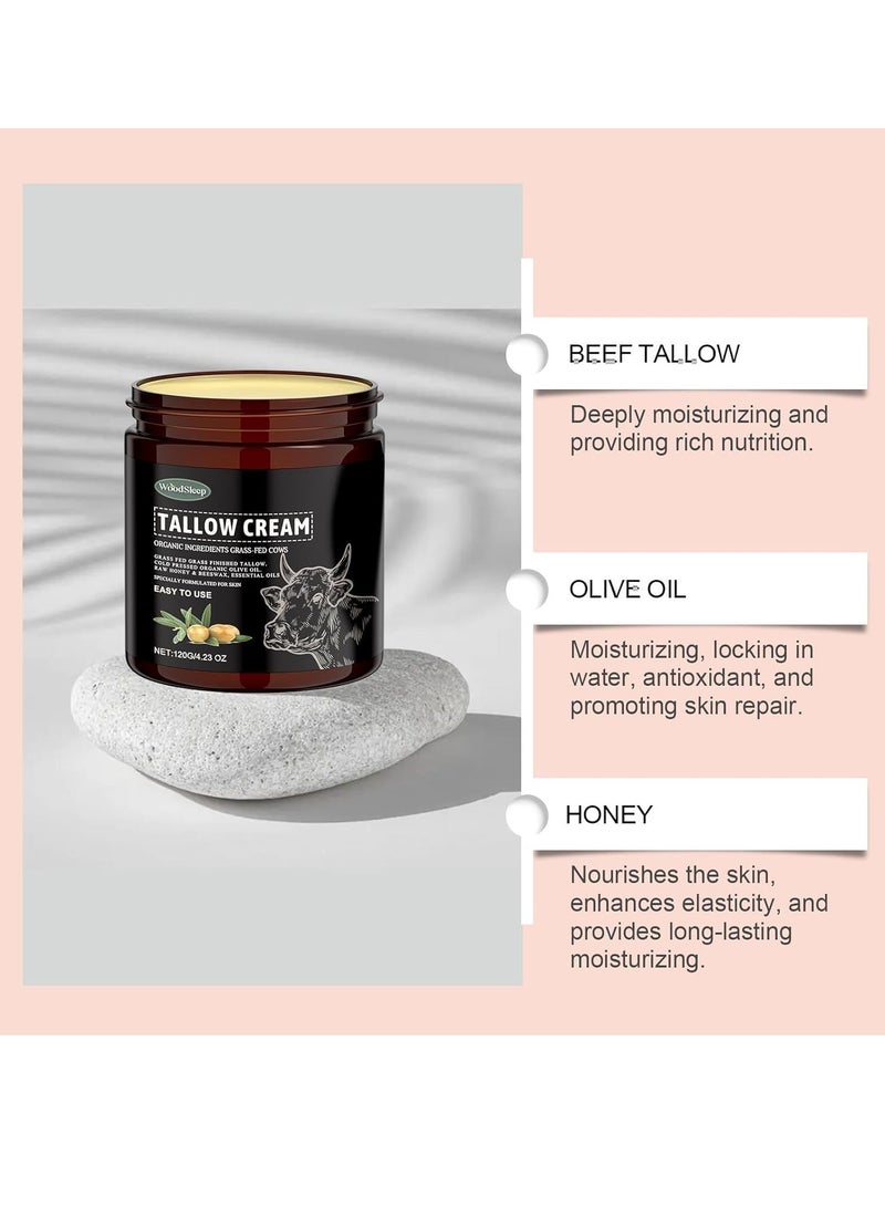 وودسليب كريم الشحم ، مرطب الوجه بلسم الشحم للوجه لتقليل الخطوط الدقيقة والتجاعيد ، بلسم الشحم الطبيعي مرطب بلسم الشحم ، العناية بالبشرة الحساسة للوجه الشحم (4.23 أوقية) - Image 3